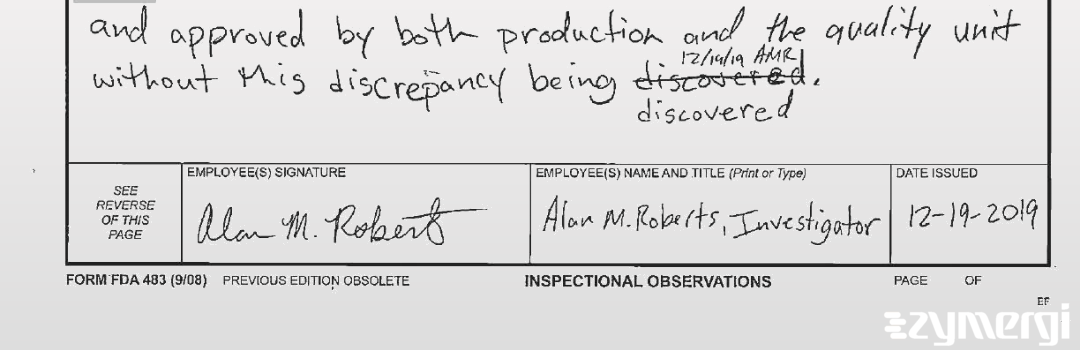 Alan M. Roberts FDA Investigator 