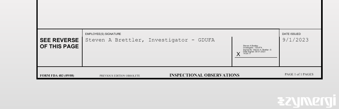 Steven A. Brettler FDA Investigator 