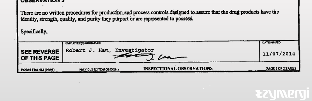 Robert J. Ham FDA Investigator 