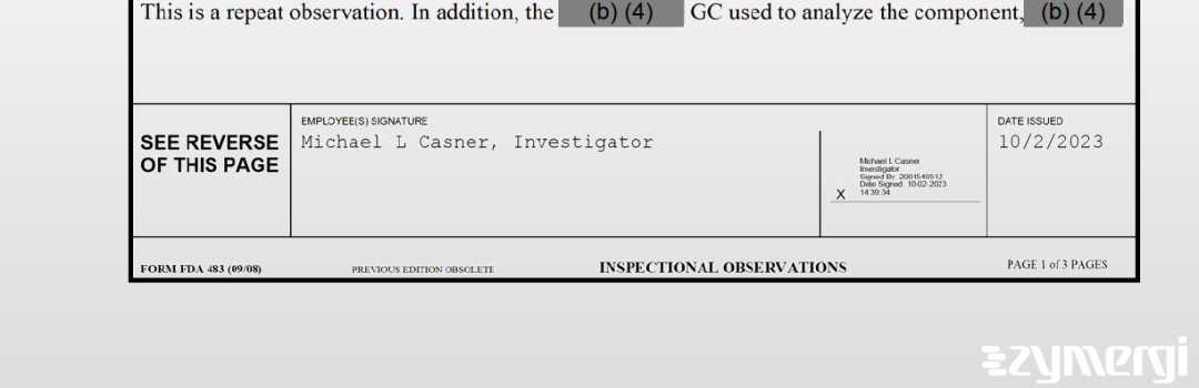 Michael L. Casner FDA Investigator 