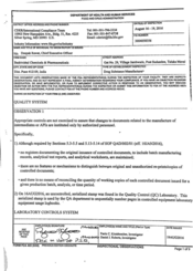FDA 483 Badrivishal Chemicals & Pharmaceuticals | Aug 2016