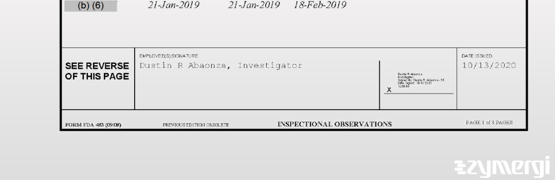 Dustin R. Abaonza FDA Investigator