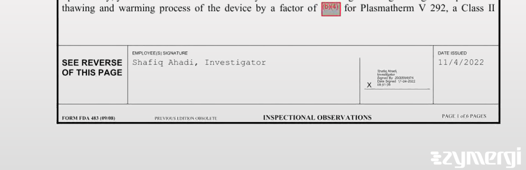 Shafiq Ahadi FDA Investigator