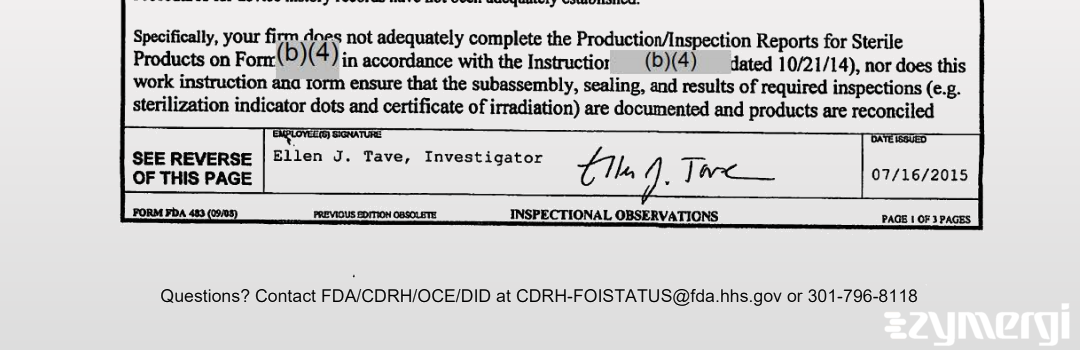 Ellen J. Tave FDA Investigator