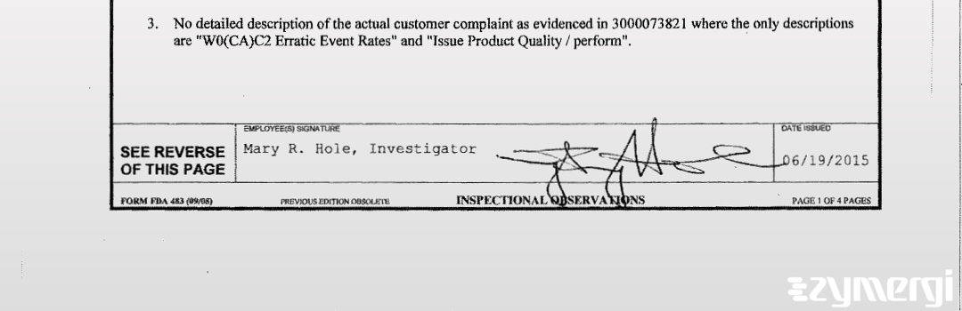 Mary R. Hole FDA Investigator 