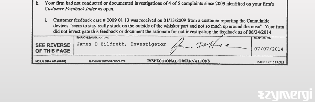James D. Hildreth FDA Investigator 