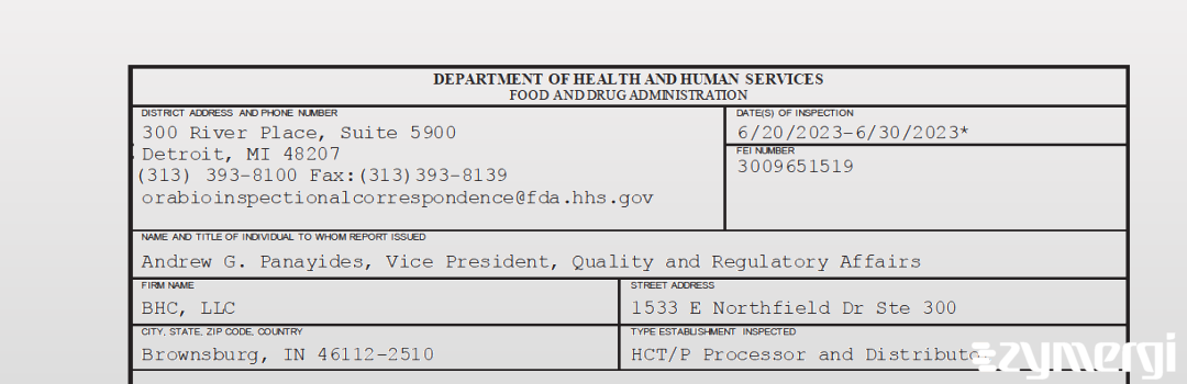 FDANews 483 BHC, LLC Jun 30 2023 top