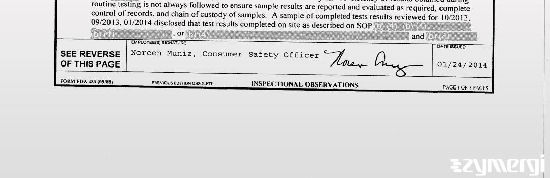 Noreen Muniz FDA Investigator 