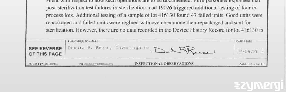 Debara R. Reese FDA Investigator 