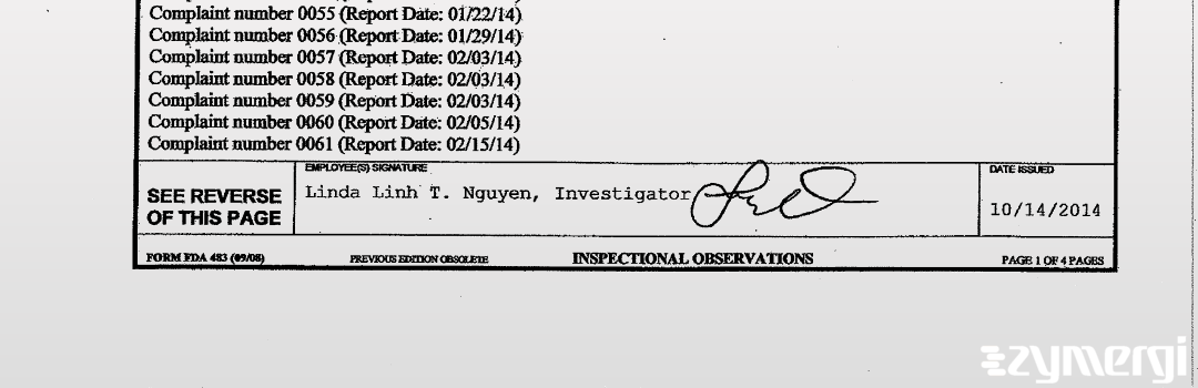 Linda Linh Nguyen FDA Investigator Nguyen, Linda Linh T FDA Investigator 