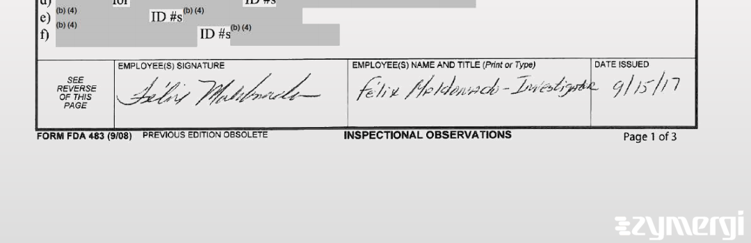 Felix Maldonado FDA Investigator 