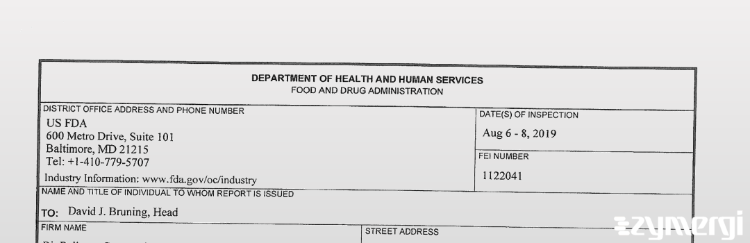 FDANews 483 Bioreliance Corporation Aug 8 2019 top