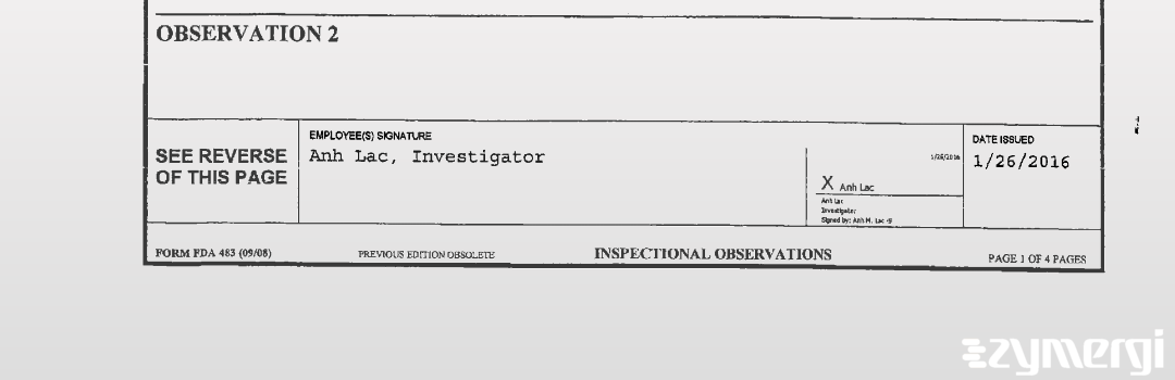 Anh Lac FDA Investigator
