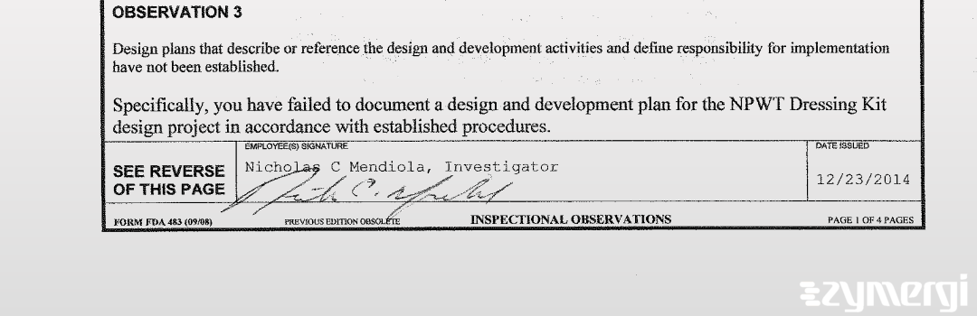 Nicholas C. Mendiola FDA Investigator 