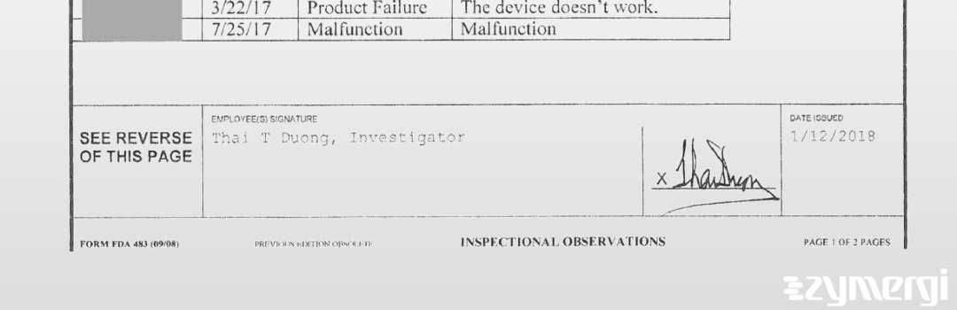 Thai T. Duong FDA Investigator 