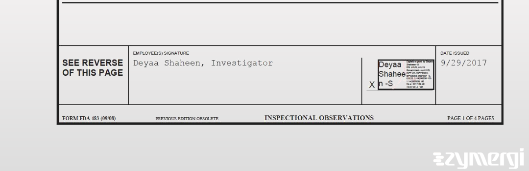 Deyaa Shaheen FDA Investigator 