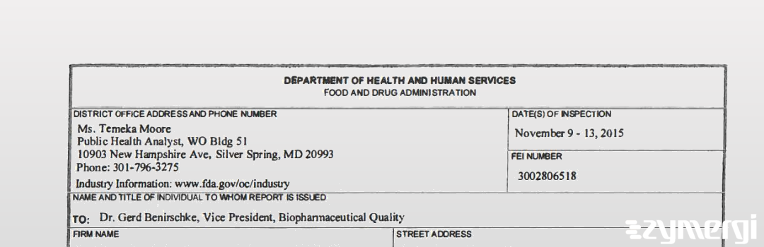 FDANews 483 Boehringer Ingelheim Pharma Gmbh & Co Kg Nov 13 2015 top