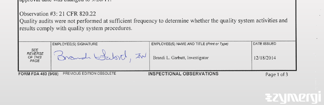 Brandi L. Garbutt FDA Investigator 