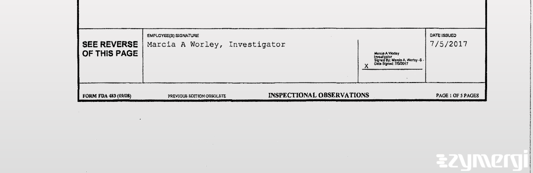 Marcia A. Worley FDA Investigator