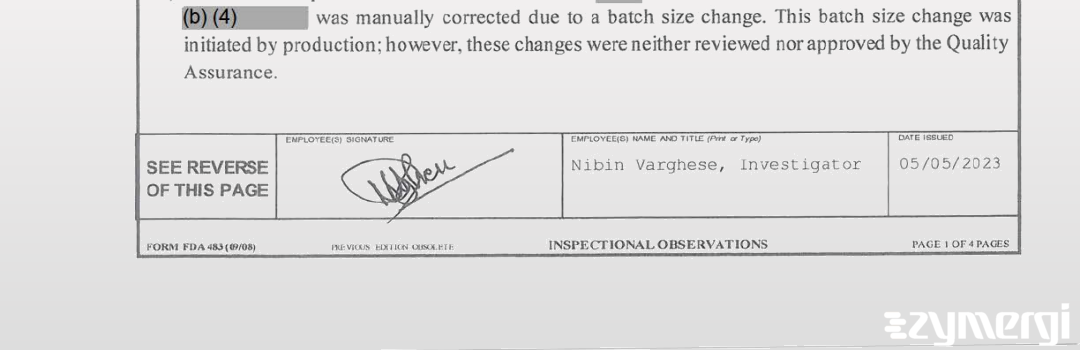 Nibin Varghese FDA Investigator 