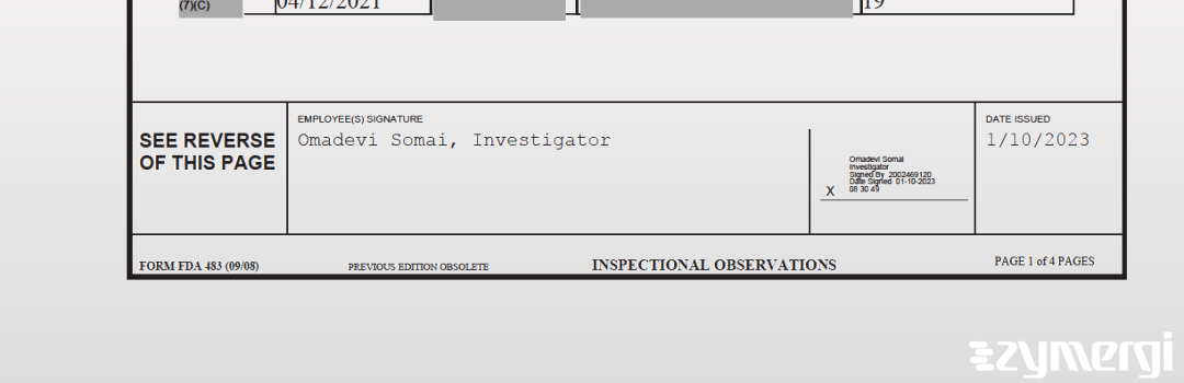 Omadevi Somai FDA Investigator