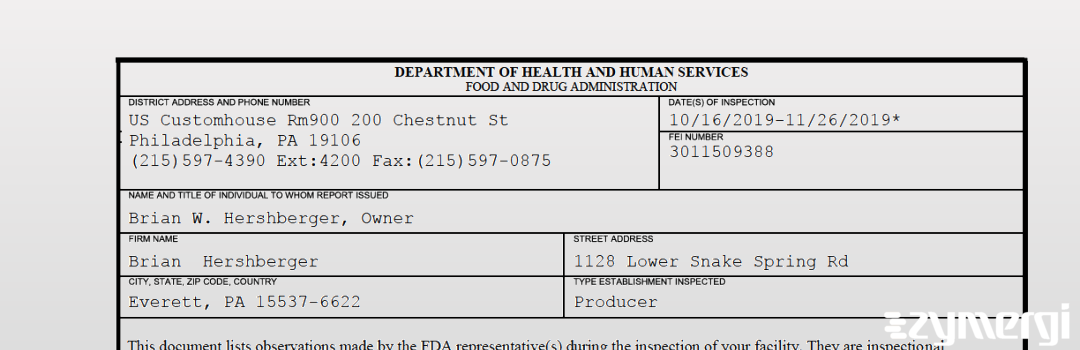 FDANews 483 Brian Hershberger Nov 26 2019 top