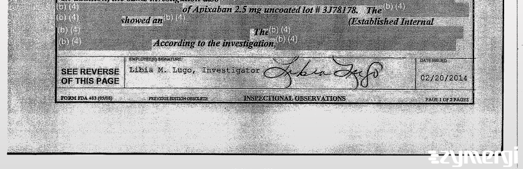 Libia M. Lugo FDA Investigator 