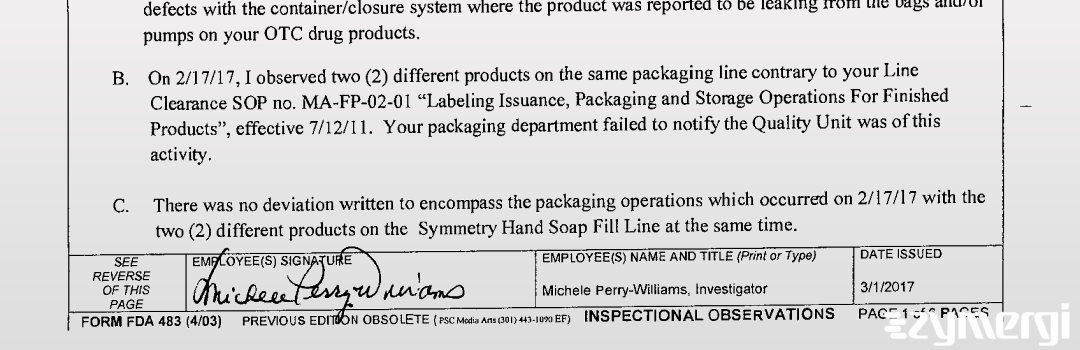 Michele Perry-Williams FDA Investigator 