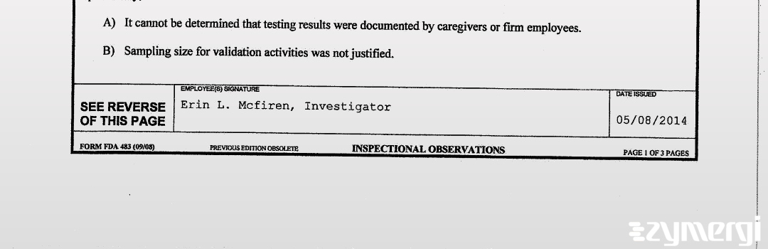 Erin L. McFiren FDA Investigator 