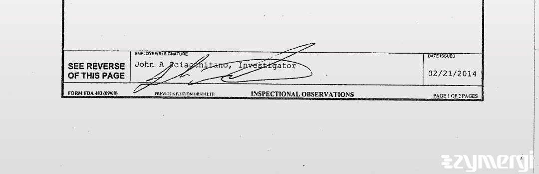 John A. Sciacchitano FDA Investigator 