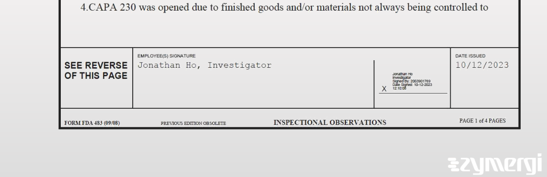 Jonathan Ho FDA Investigator 