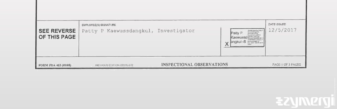 Patty P. Kaewussdangkul FDA Investigator 