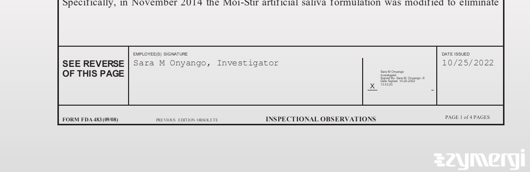 Sara M. Onyango FDA Investigator 