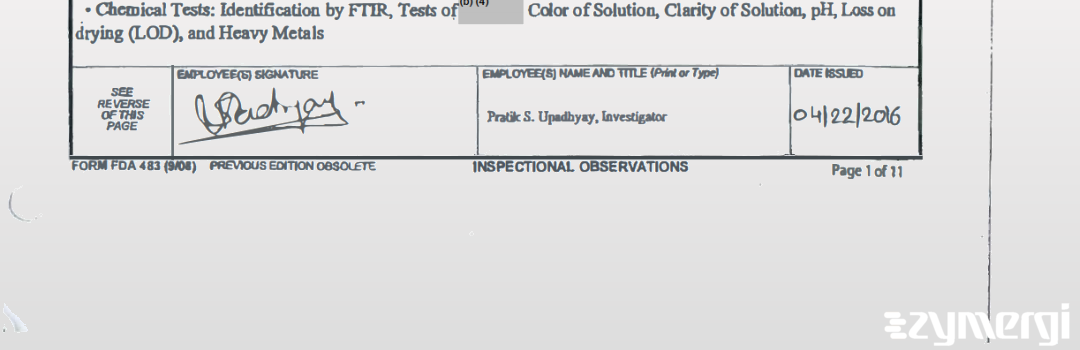 Pratik S. Upadhyay FDA Investigator 