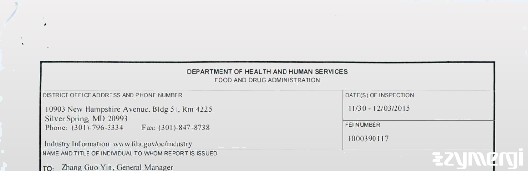 FDANews 483 Chifeng Pharmaceutical Company, Ltd. Dec 3 2015 top