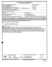 FDAzilla FDA 483 Chongqing Taihao Pharmaceutical, Erlang | March 2015