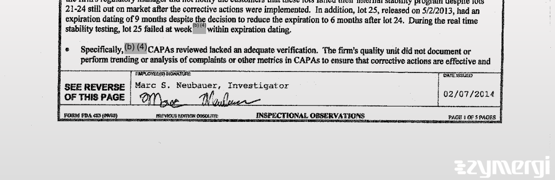 Marc S. Neubauer FDA Investigator 