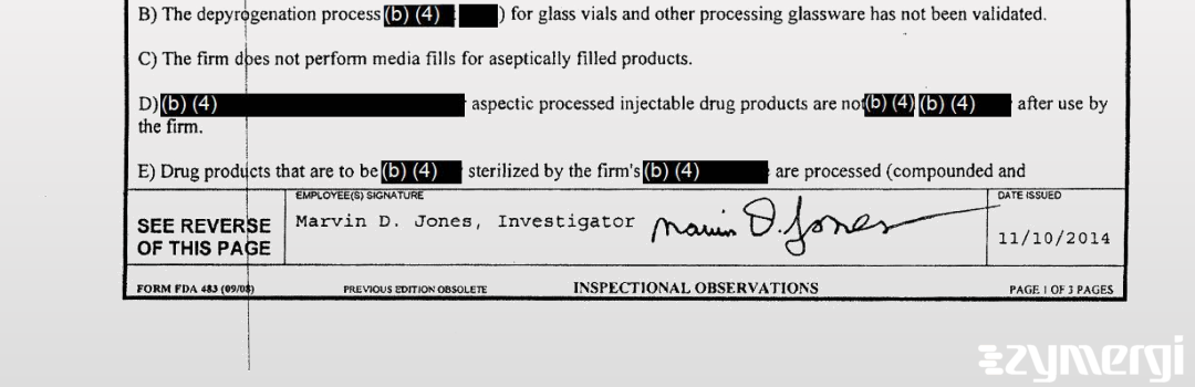 Marvin D. Jones FDA Investigator