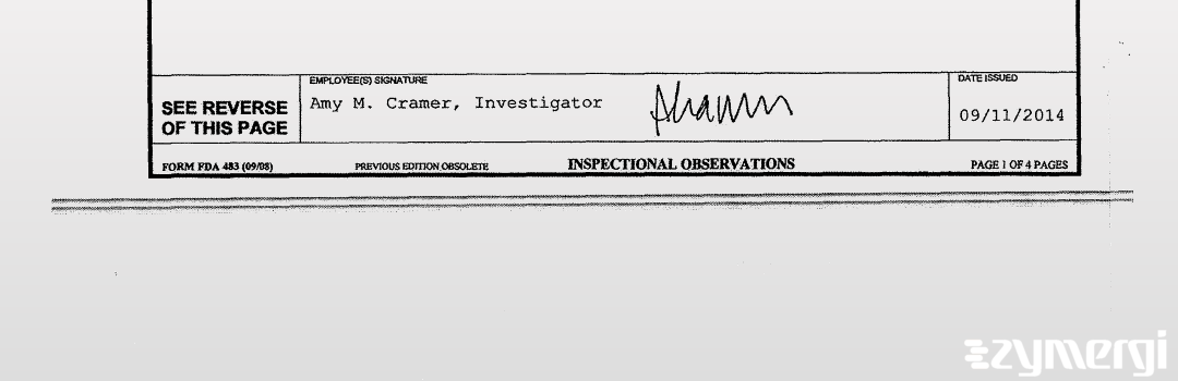Amy M. Cramer FDA Investigator 