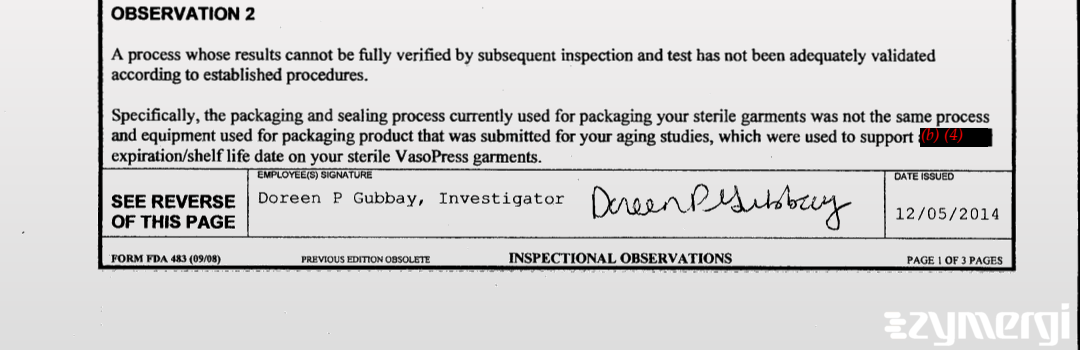 Doreen P. Gubbay FDA Investigator 