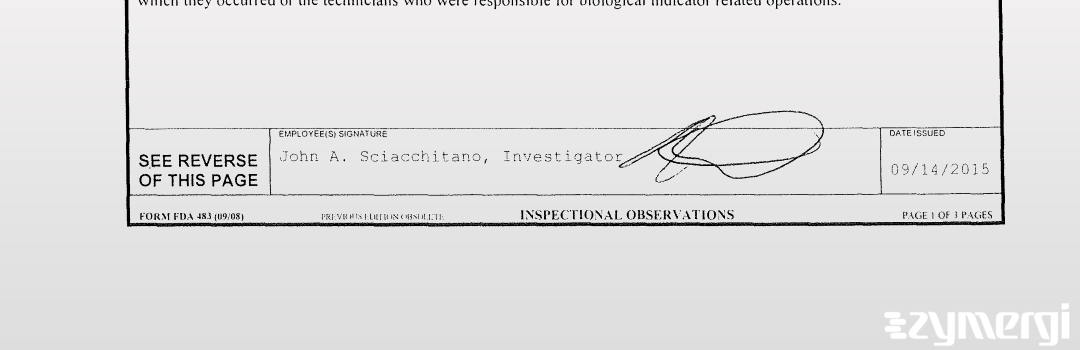 John A. Sciacchitano FDA Investigator