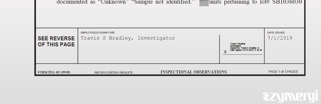 Travis S. Bradley FDA Investigator