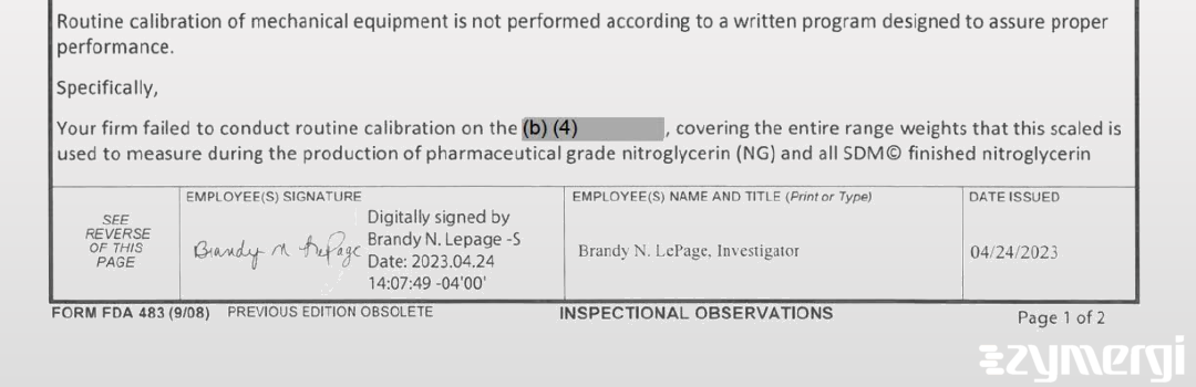 Brandy N. Lepage FDA Investigator