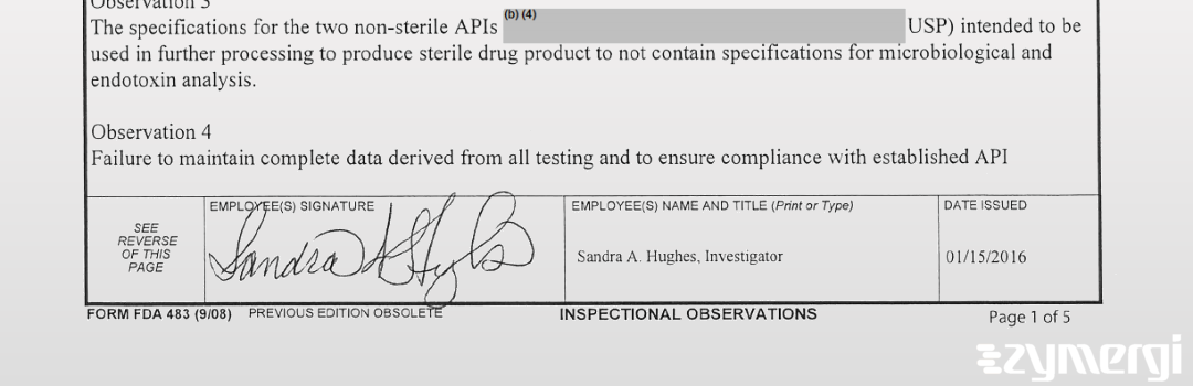 Sandra A. Hughes FDA Investigator 
