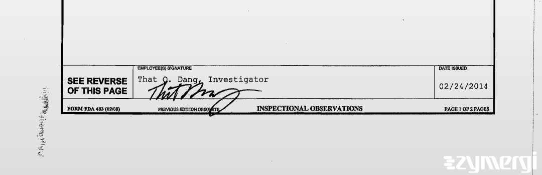That Q. Dang FDA Investigator