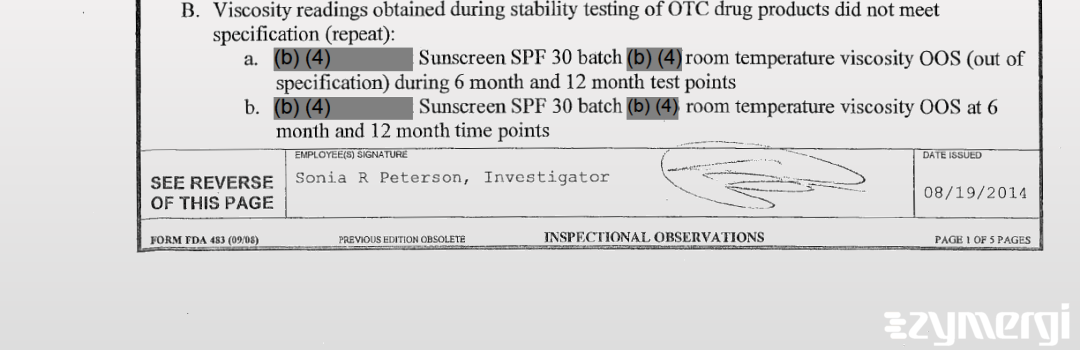 Sonia R. Peterson FDA Investigator 
