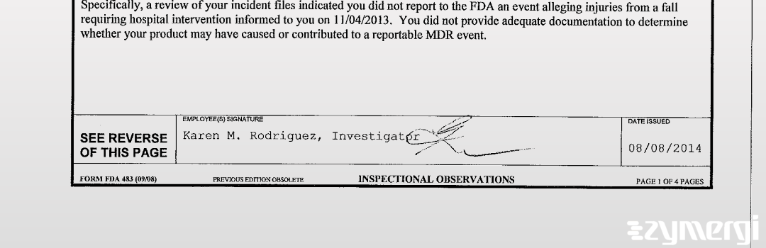 Karen M. Rodriguez FDA Investigator 