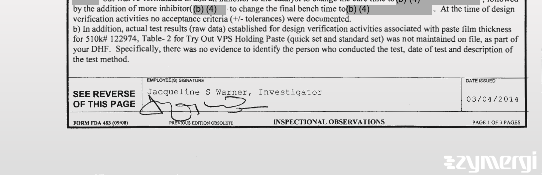 Jacqueline S. Warner FDA Investigator