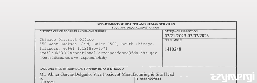 FDANews 483 CSL Behring L.L.C. Mar 2 2023 top