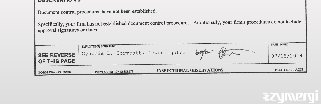 Cynthia L. Gorveatt FDA Investigator